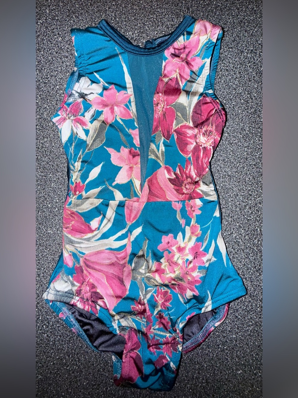 Chelsea B Dancewear Leotard Teal and Floral Size Child X-Small